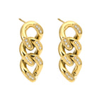 Boucles d'oreilles en acier inoxydable en forme de chaîne à maillons cubains