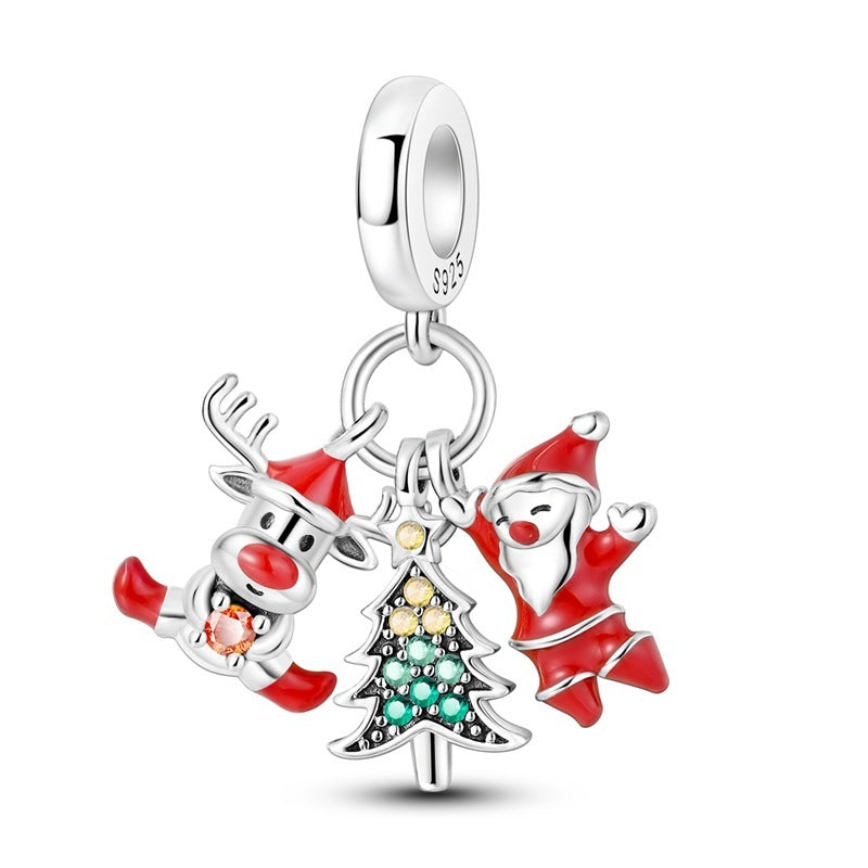 Pendentif thème de Noël en cuivre plaqué argent 925