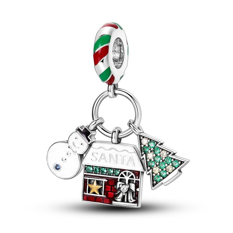Pendentif thème de Noël en cuivre plaqué argent 925