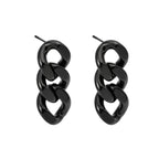 Boucles d'oreilles en acier inoxydable en forme de chaîne à maillons cubains