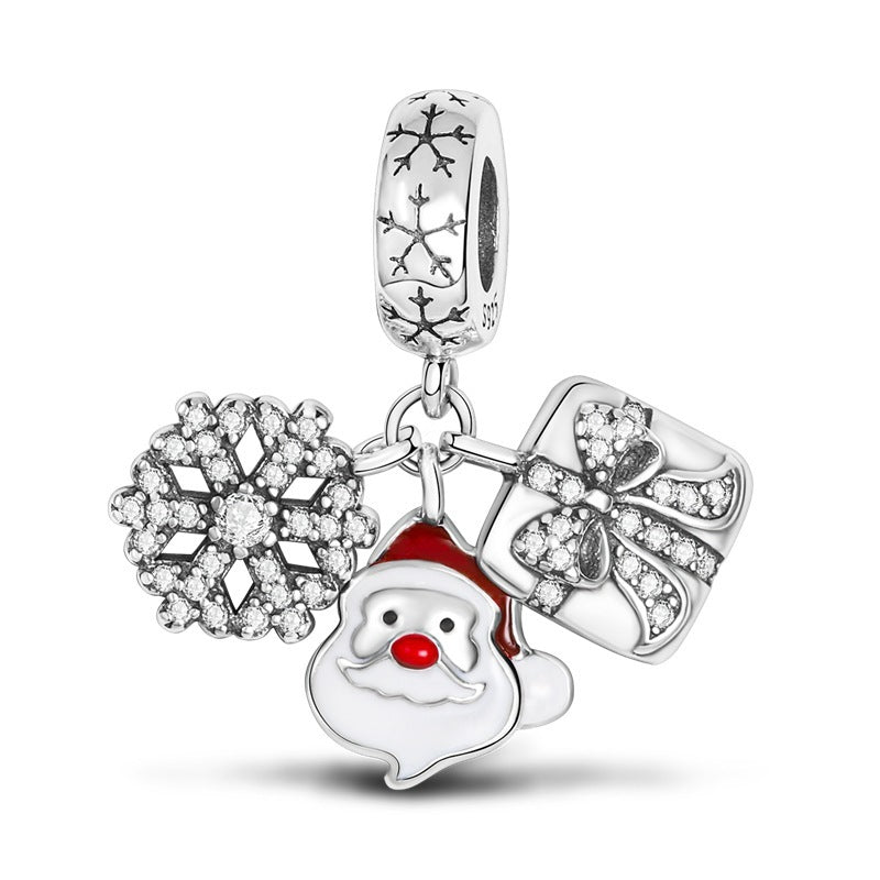 Pendentif thème de Noël en cuivre plaqué argent 925
