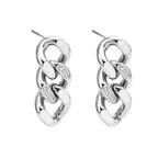 Boucles d'oreilles en acier inoxydable en forme de chaîne à maillons cubains