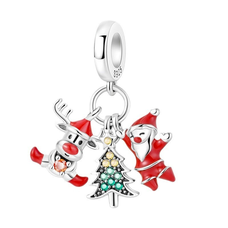 Pendentif thème de Noël en cuivre plaqué argent 925