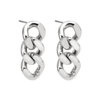 Boucles d'oreilles en acier inoxydable en forme de chaîne à maillons cubains