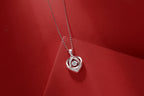 Collier pendentif en forme de coeur avec moissanite de 0,5 carat en argent sterling S925 et placage platine