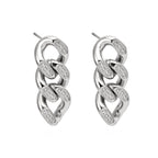 Boucles d'oreilles en acier inoxydable en forme de chaîne à maillons cubains