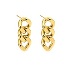 Boucles d'oreilles en acier inoxydable en forme de chaîne à maillons cubains