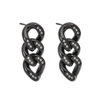 Boucles d'oreilles en acier inoxydable en forme de chaîne à maillons cubains
