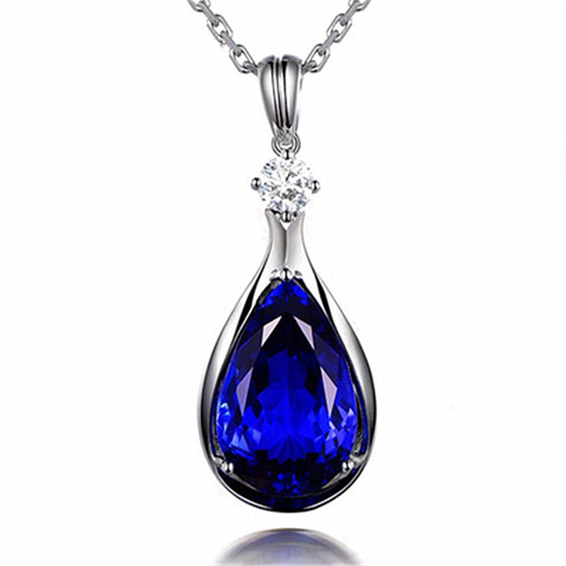 Colliers avec pendentif en cristal bleu saphir tanzanite