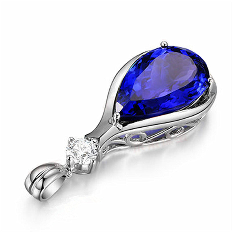 Colliers avec pendentif en cristal bleu saphir tanzanite