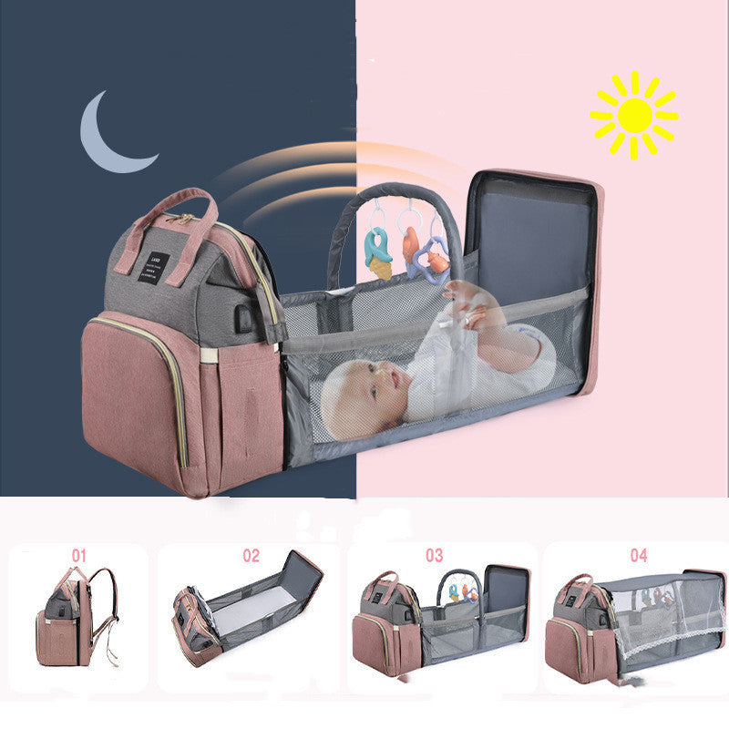Sac à dos isotherme grande capacité pour berceau de bébé et maman
