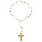 Collier pendentif croix en zircon coloré de haute qualité